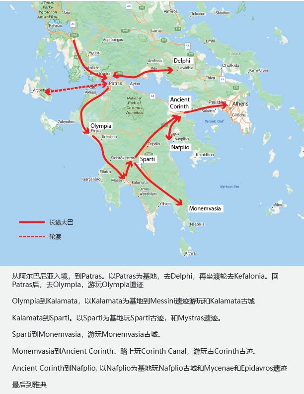 公共交通走天下之希腊伯罗奔尼撒半岛
