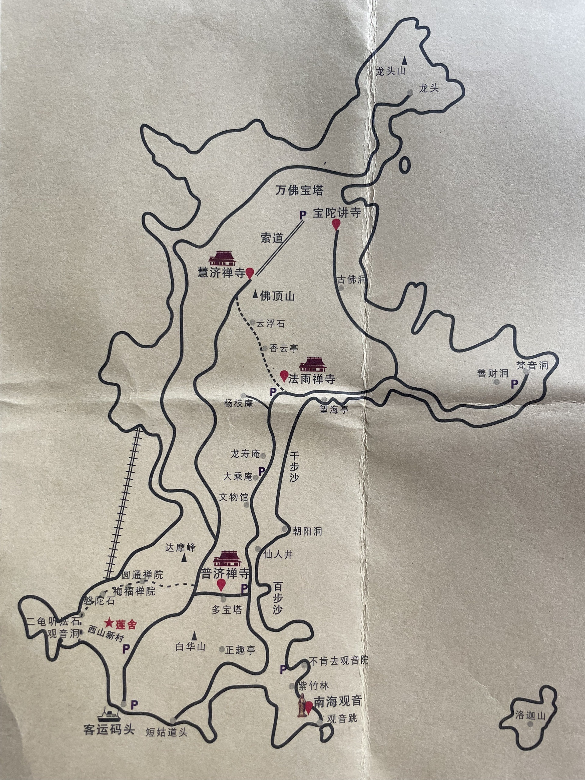 普陀山求子路线地图图片