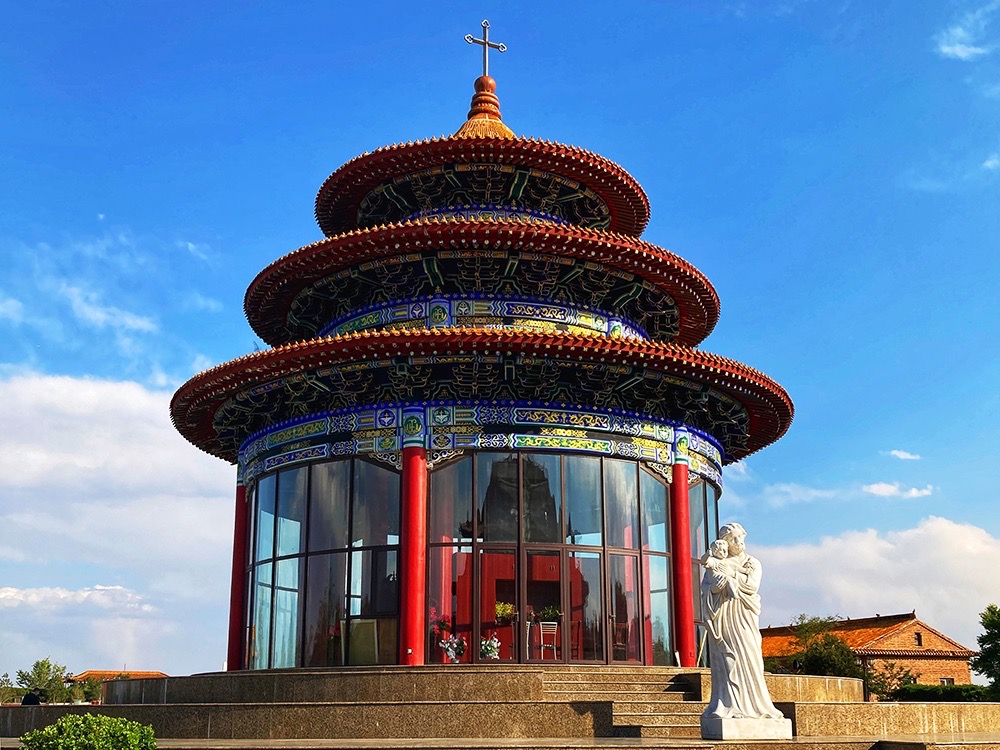 七苦山看西式建筑,远眺清徐县风景